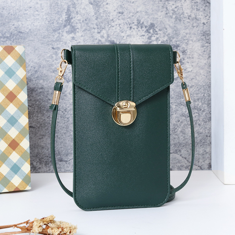 Summer explosion touch screen mobile phone bag Japan and South Korea PU small fresh vertical buckle simple fashion daily trend p