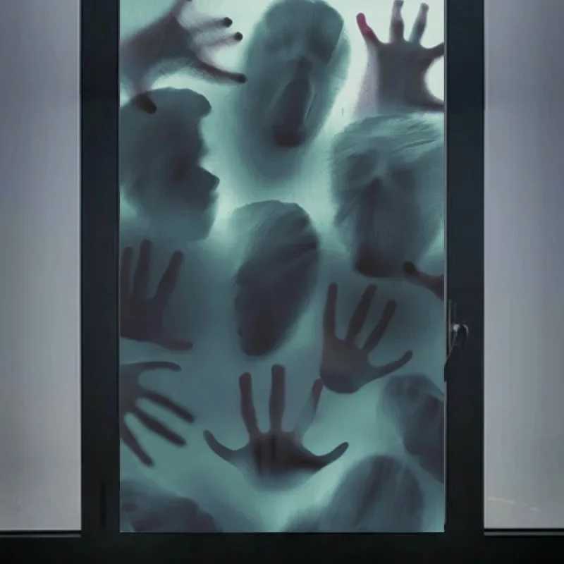 Halloween Terror Window Sticker Party Windows Decoration Wall Terrors Blood Stickers Increase Terror Atmosphere Wall Stickers Y240801