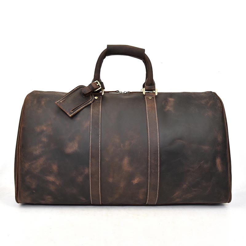 Free Shipping Vintage Men Genuine Leather Travel Tote Big Weekend Man Cowskin Duffle Bag Hand Lage Male Handbags Large 60cm Designer Bag Luxury Bag To