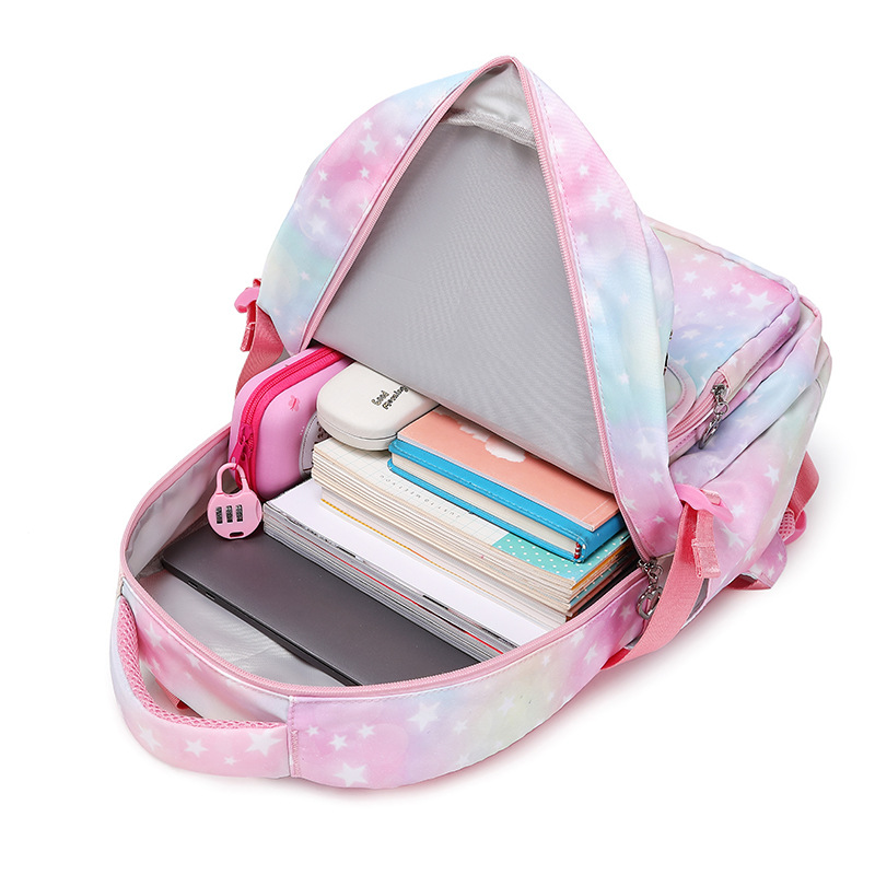 New School Backpacks Girls Star Children Backpack with Lunch Bag and Pencil Case Kids 3 in 1 Bookbags School Bag Set