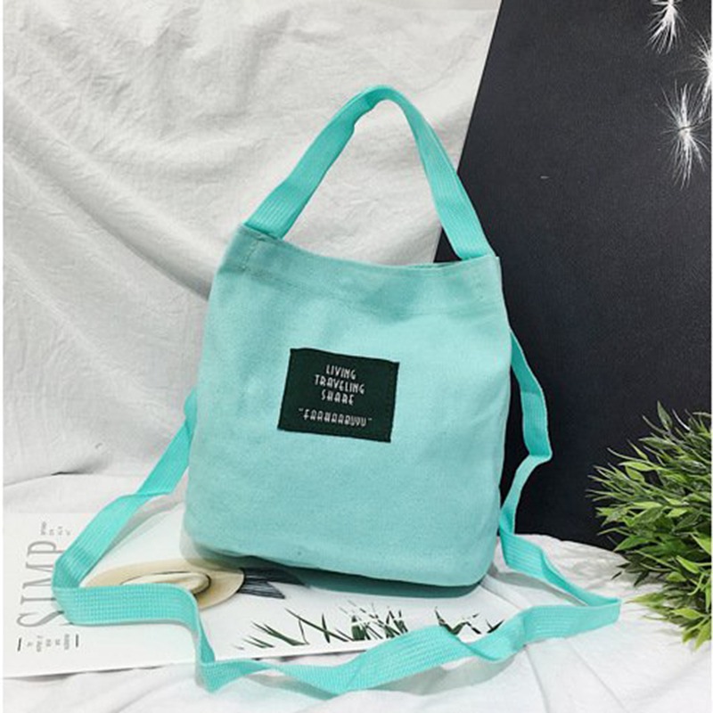 Canvas Shoulder Women's Bag Small Korean Fashion Messenger Bag Crossbody Bag for Girl Students Cotton Cloth Female Handbags