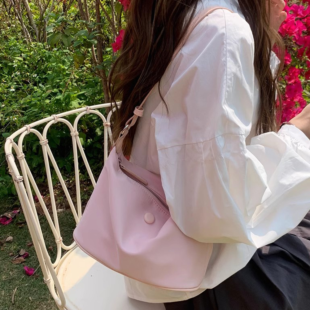 Simple Women's Nylon Shoulder Bags Solid Color Female Lightweight Totes Bag Fashion Girls Hobos Underarm Bag Purse Handbags
