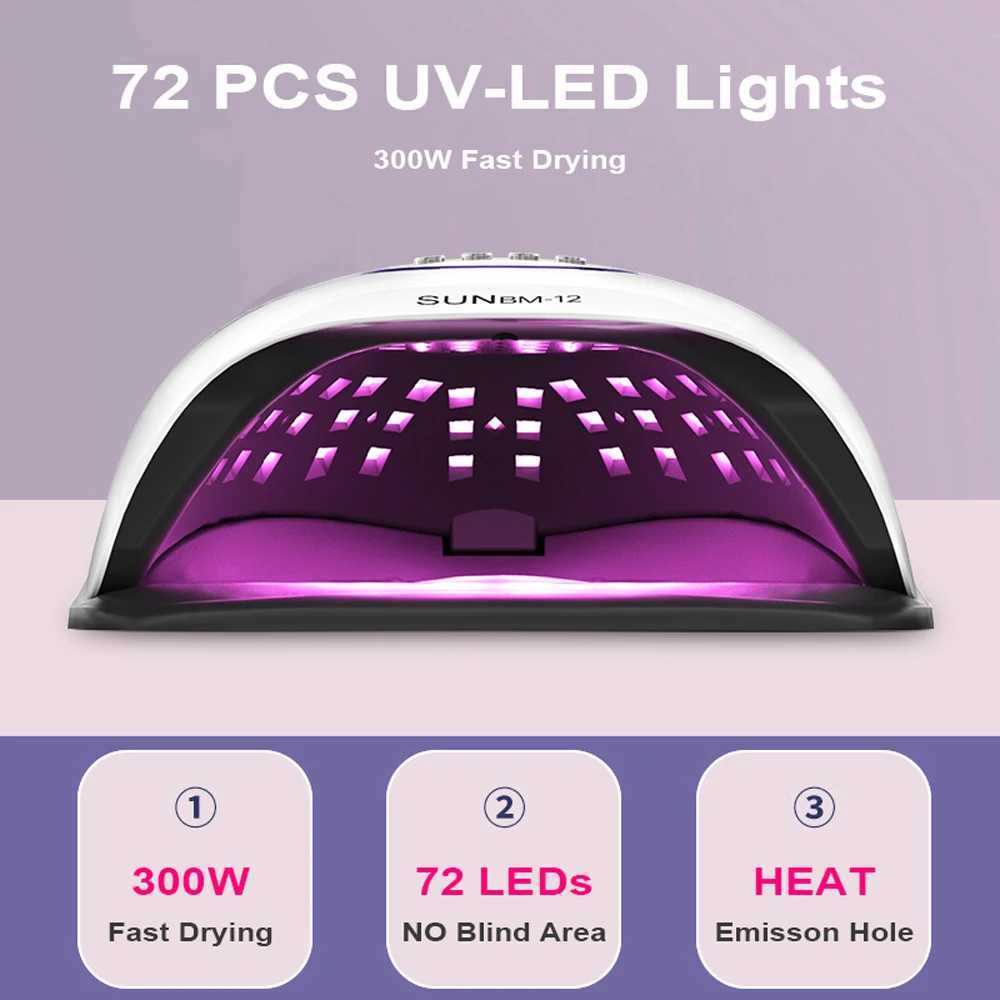 300W UV LED Nall Dryer Lamp Professlonal UV Nalls Lamp for Nalls Manlcure 72 Beads Fast Curlng Gel Pollsh Drylng LampCL240731