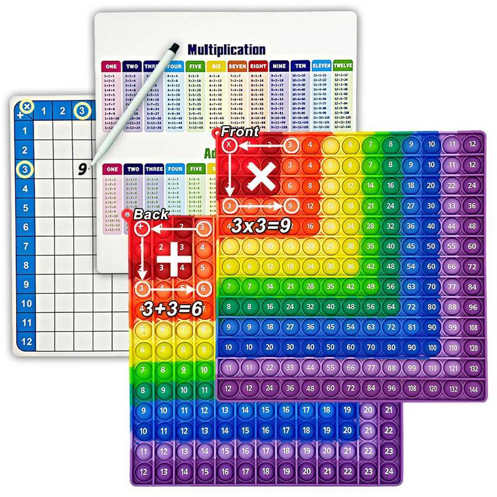 12*12 12+12 Multiplication Addition Math Games Practice Pop Toys Erasable Cards and Pen Montessori Educational Toys for Kids Y240801