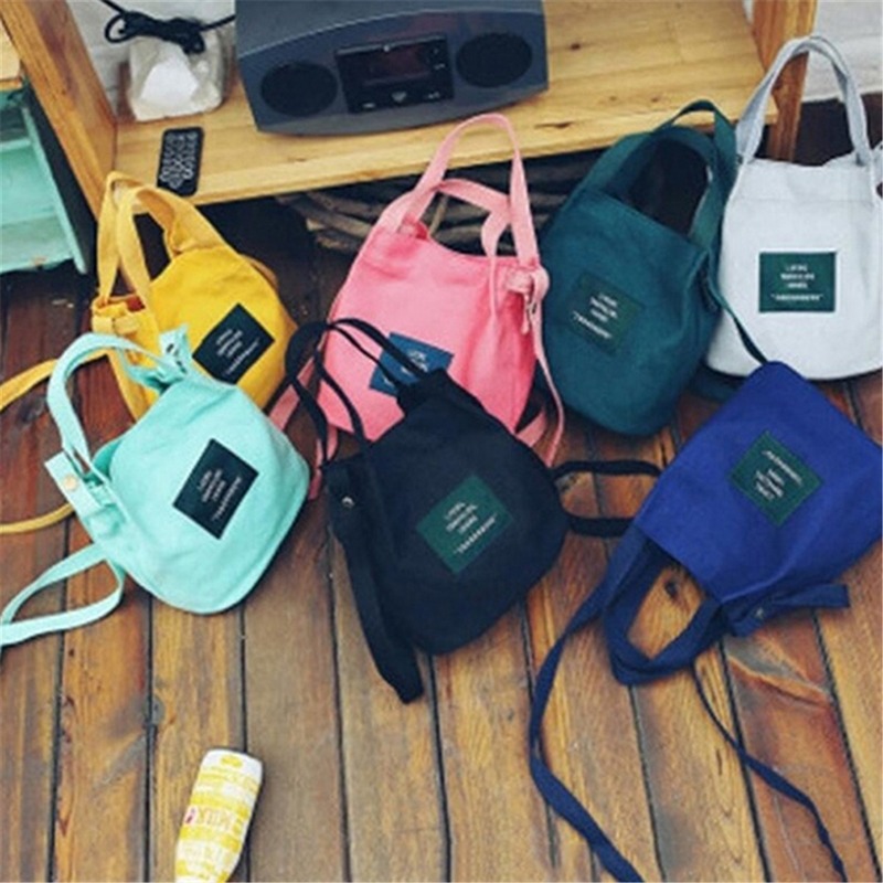 Canvas Shoulder Women's Bag Small Korean Fashion Messenger Bag Crossbody Bag for Girl Students Cotton Cloth Female Handbags