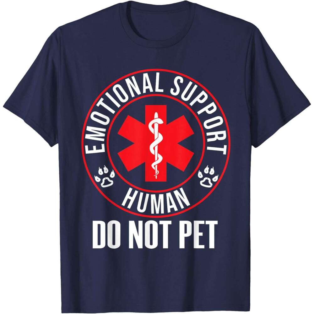 T shirt Mens Emotional Support Human Do Not Pet - Service Dog Love Humor T-Shirt shirts tshirt graphic tee Casual tops summer clothes Short sleeve Fre