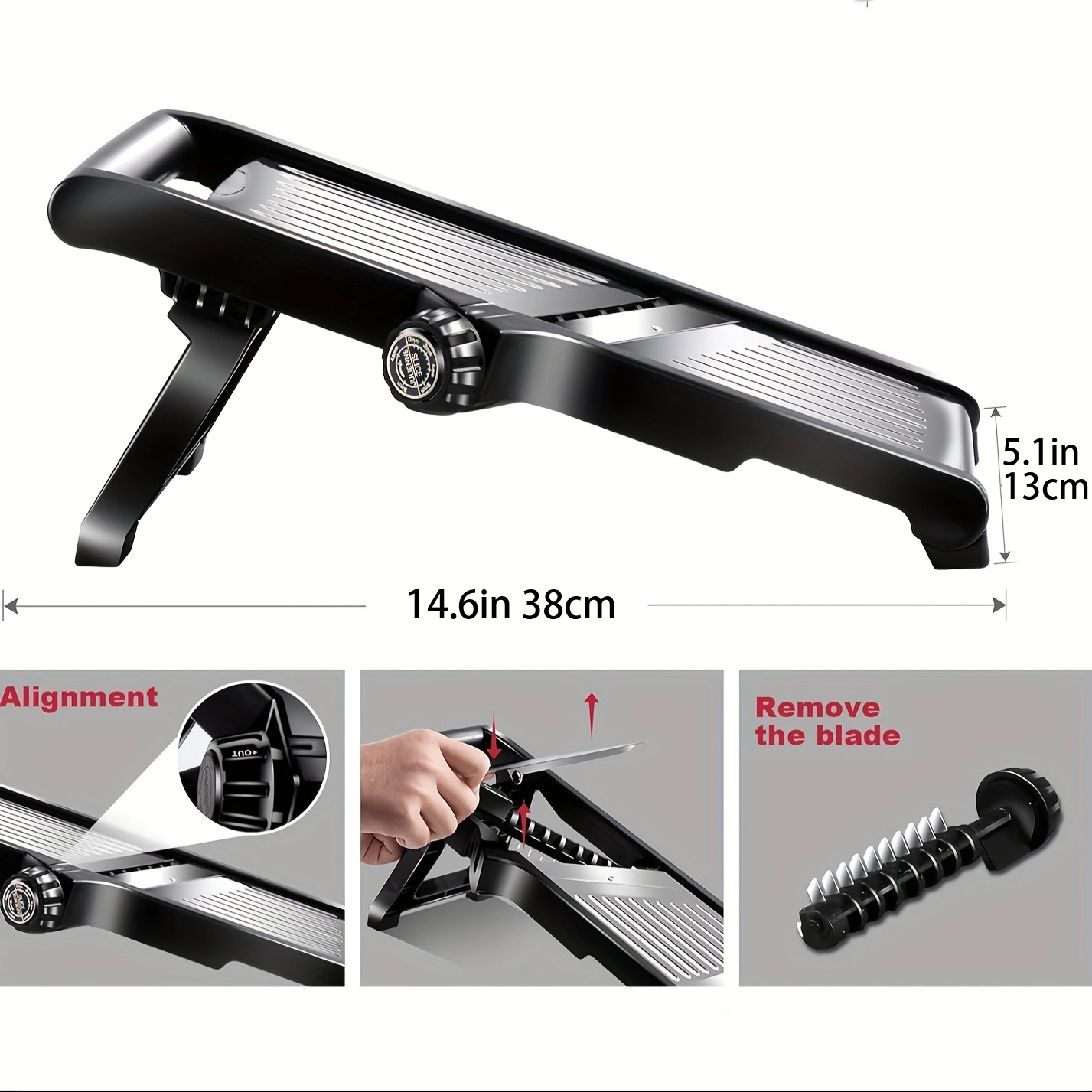 Mandolin slicer, adjustable vegetable slicer, food chopper, potato slicer, Mandolin, tomato slicer, vegetable cutter, with safety gloves