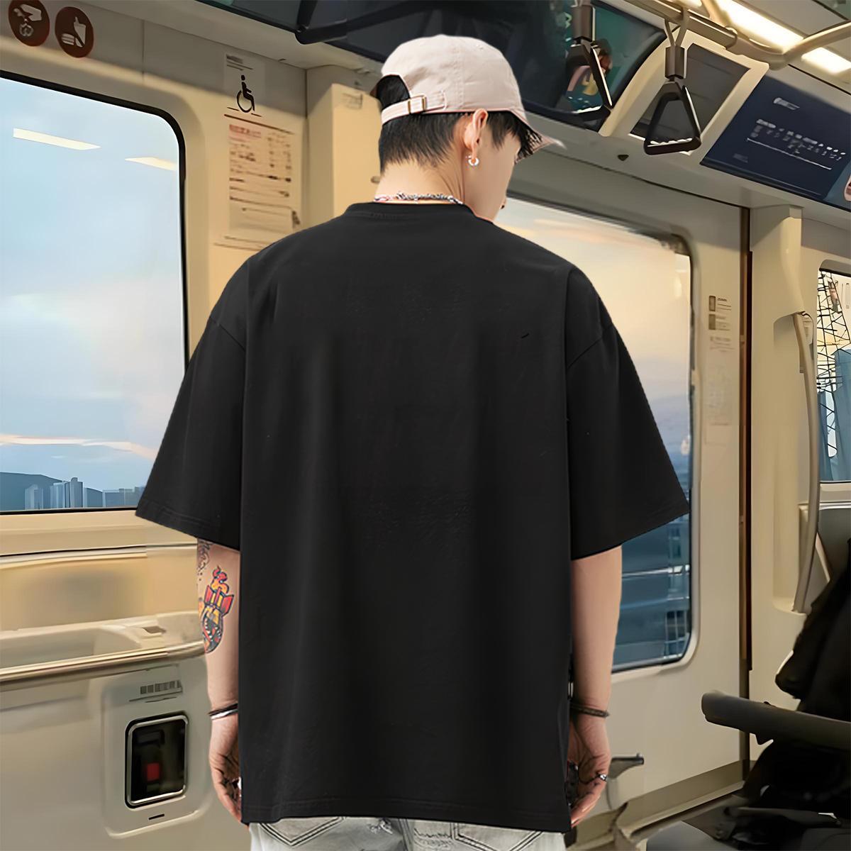 Fashion New T-Shirts for Men 230g 100% Cotton eagle Anime Printing Street Tops Crew Neck Breathable Free Shipping Men Tops Tees White Plus Size