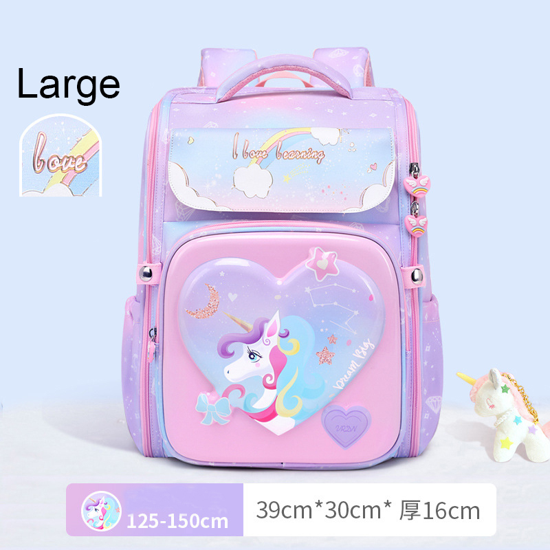 New 1-5 Grade Primary Orthopedic School Backpack For Girls 3D Cartoon kawaii Unicorn School Bag Kids Schoolbag Mochila Infantil