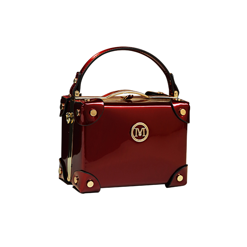 New Fashion Small Box Shoulder Bags for Women Handbag Patent Leather Messenger Bag Ladies Red Wedding Clutch Phone Tote