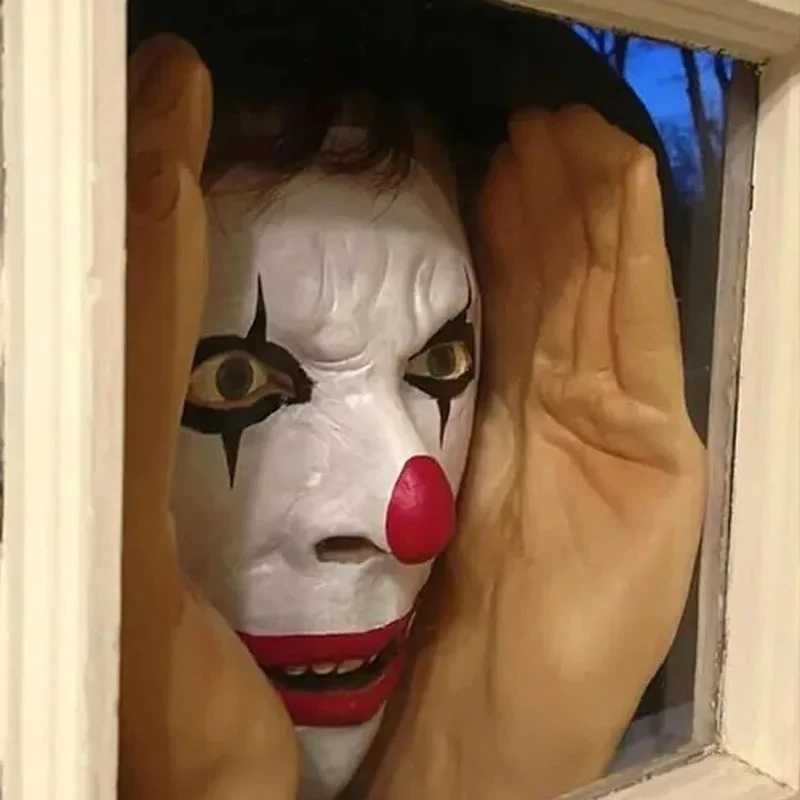 Scary Peeper Freak Halloween Decoration Peeping Tom Indoor and Outdoor Window Hanging Mask for Spooky House Party Scares Tricks Y240813
