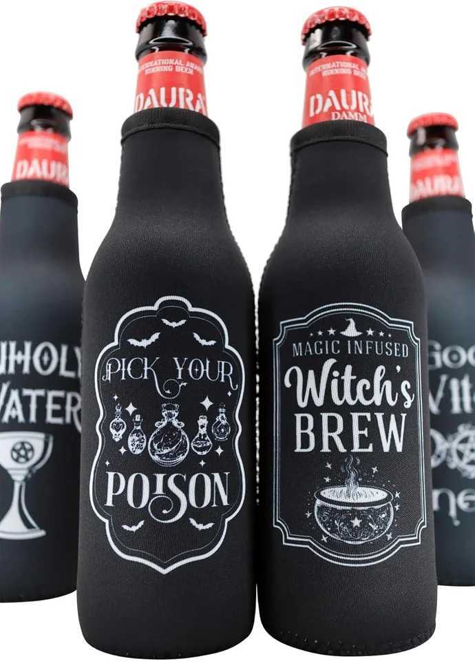 Halloween decoration Gothic Witchy Coolies for Women Goth Beach Accessories for Vacation Must Haves Stuff Themed Bottle Coolies Y240801