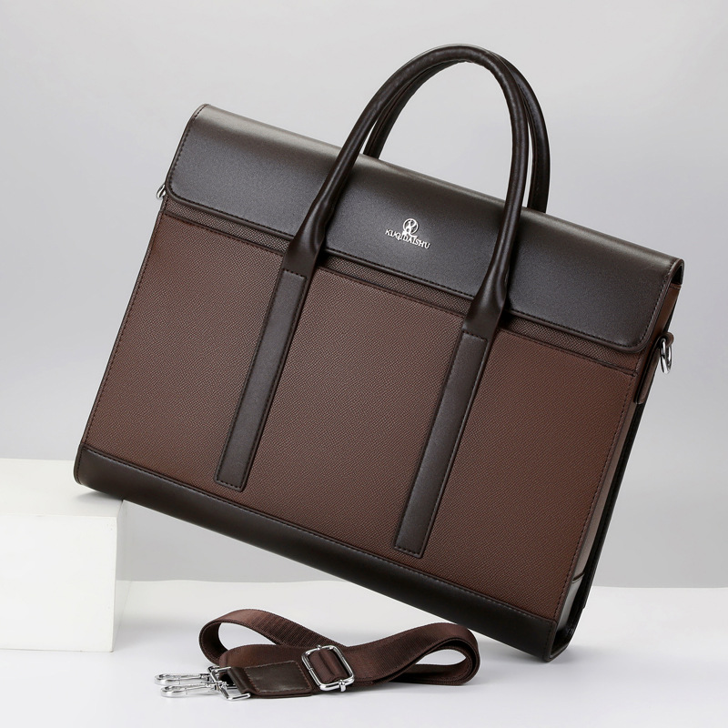 Luxury Genuine Leather Men's Briefcase Large Capacity Handbag High Capacity Shoulder Messenger Bag Business Laptop Bag For Male