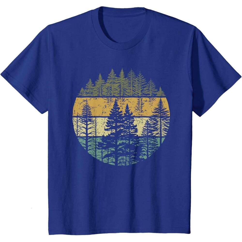 T shirt Mens Retro Forest Trees Outdoors Nature Women Men Vintage Graphic T-Shirt shirts tshirt graphic tee Casual tops summer clothes Short sleeve Fr