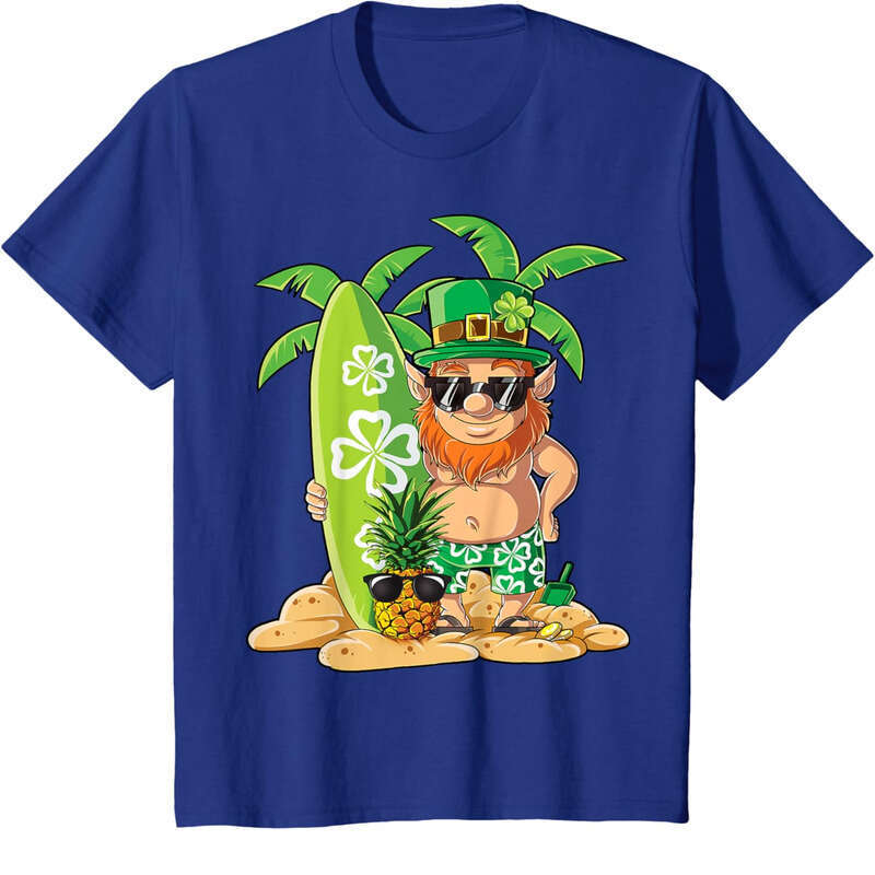 Fashion Designer T Shirt Men Leprechaun Hawaiian Surfing St Patricks Day Hawaii Men Women T Shirt Shirts Tshirt Graphic Tee Casual Tops Summer Clothes