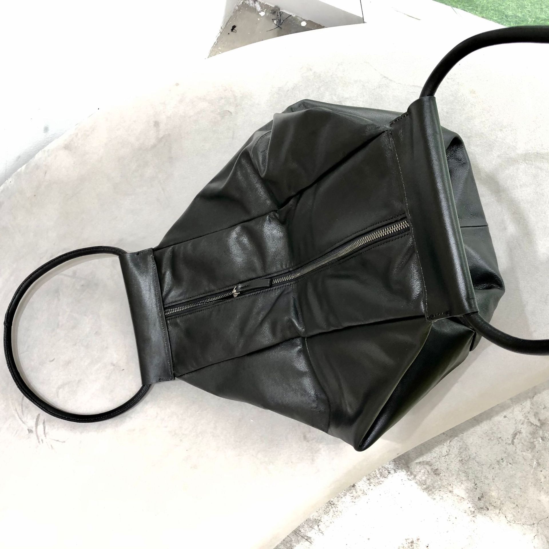 Fashionable and Personalized Handmade Genuine Leather Women's Bag Big Bag First Layer Cowhide Underarm Wrist Bag Large Capacity