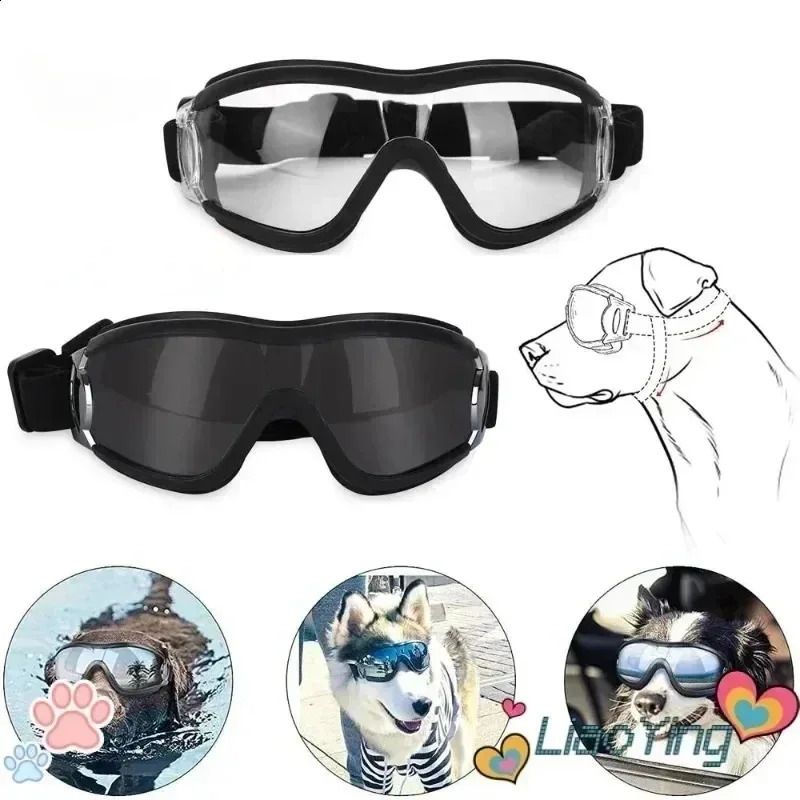 Dog Goggles Glasses Dog Sunglasse Eye-wear Pet Eye Protection Anti-UV Grooming Useful Pos Props Adjustable Dress Up Goggles i240801