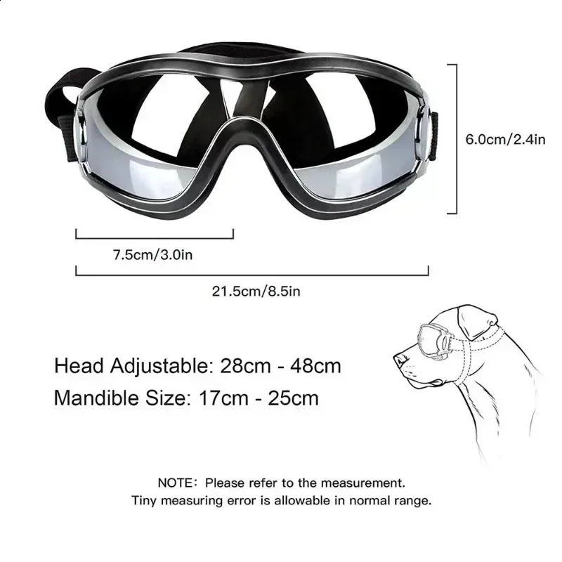 Dog Goggles Glasses Dog Sunglasse Eye-wear Pet Eye Protection Anti-UV Grooming Useful Pos Props Adjustable Dress Up Goggles i240801