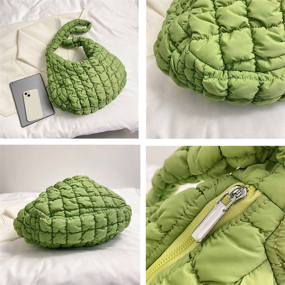 Quilted Padded Crossbody Bag for Women 2023 Pleated Bubbles Cloud Shoulder Bags Large Bucket Tote Designer Bag Ruched Handbags
