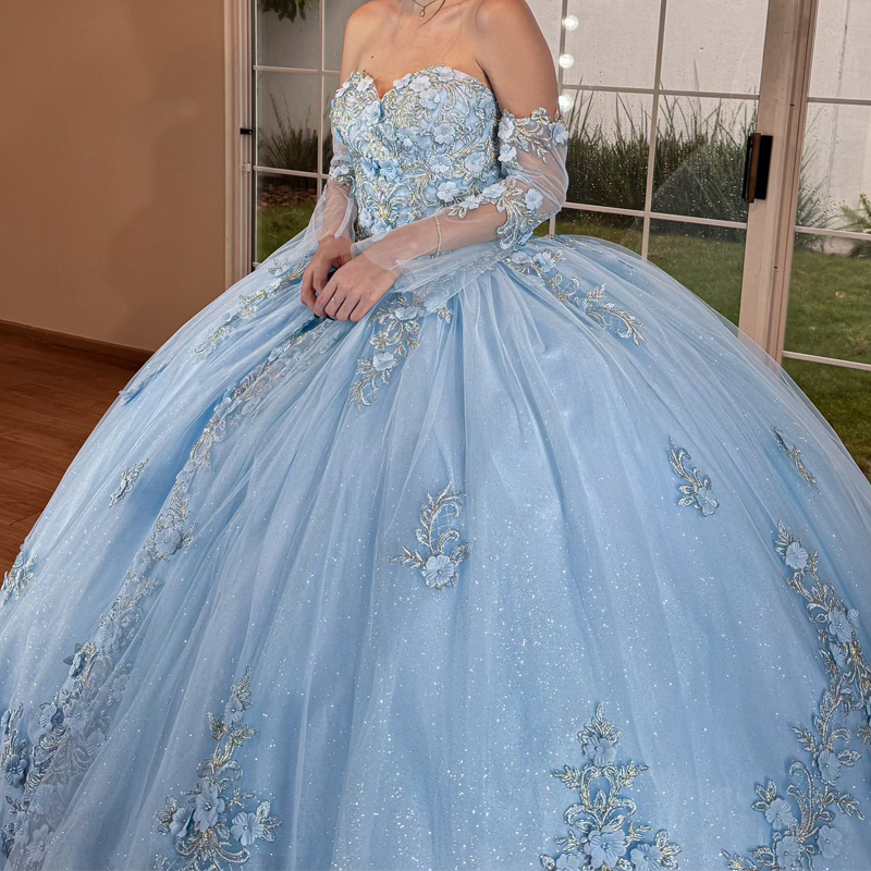 Shiny Ball Gown Quinceanera Dresses Sequined Appliques Beading Crystal Corset Vestidos De 15 Anos Sweet 16 Dress