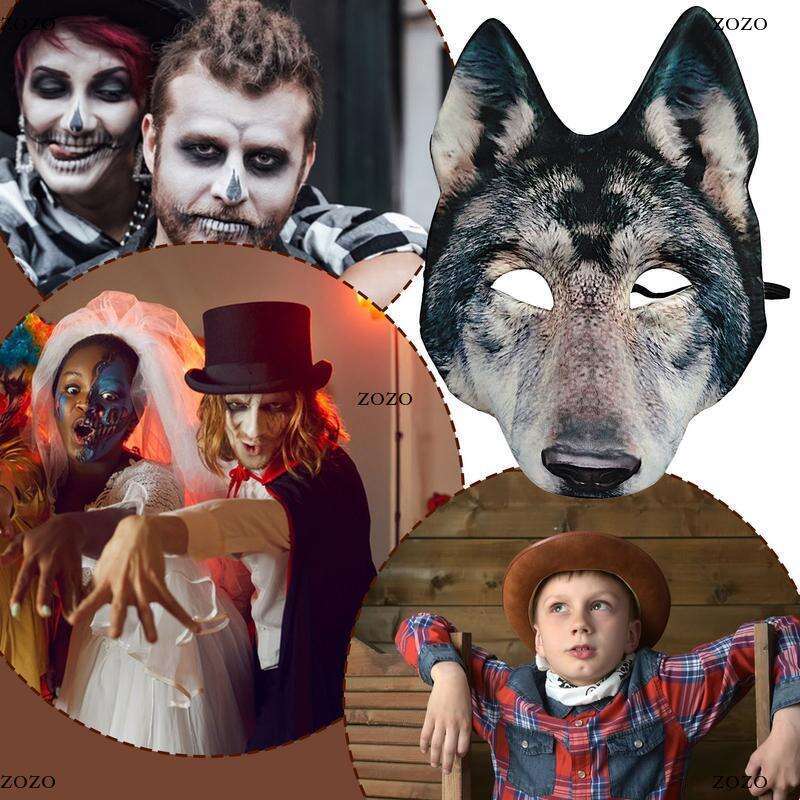 Wolf Mask Scary Animal Halloween Masque Realistic Werewolf Mask Adult Kids Carnival Fancy Dress Party Cosplay Costume Wolf mask