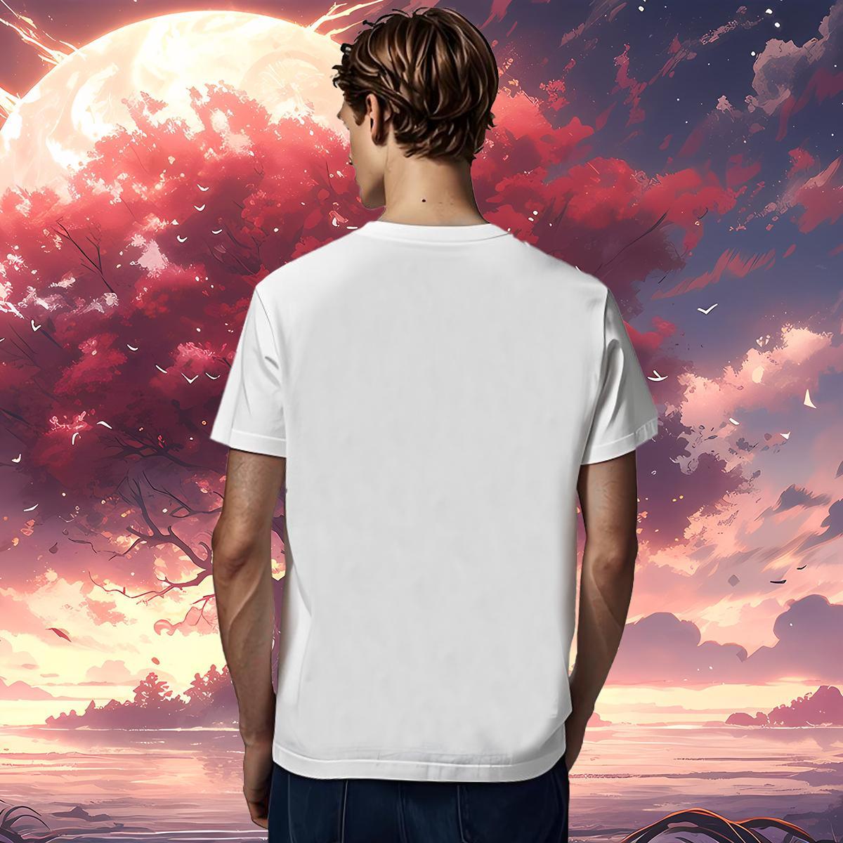 T shirt 100% Cotton 230g portrait Street Casual Breathable Short Sleeve Cartoon Print Men Tops Tees Fashion Casual Comfortable Polos
