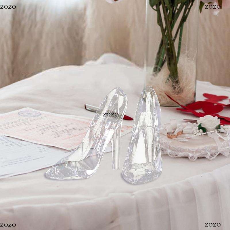 Crystal Shoes Acrylic Crystal Decor Birthday Gift Home Decor Cinderella High-Heeled Shoes Wedding Shoes Figurines Ornament