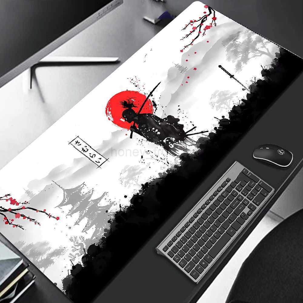 Samurai Warrior Mouse Pad Gamer Computer Accessories Keyboard Table Mat Black Mousepad Company Gaming Laptop Desk Accessory PcM240802