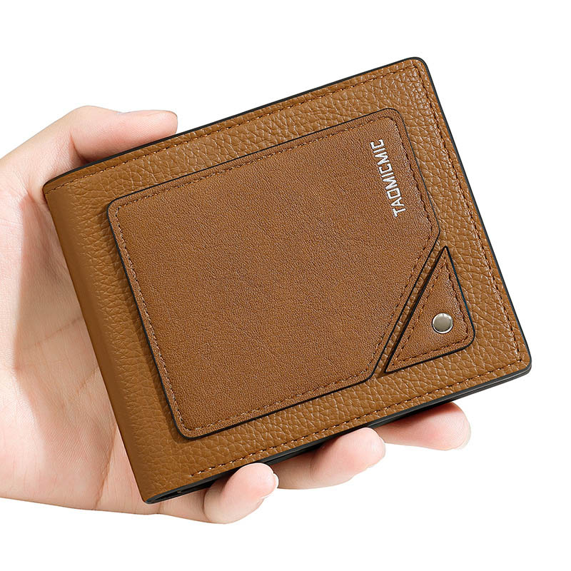 Simple Design Men Wallet Foldable Multicard Holder Short PU Leather ID Folder Package Business Purse Durable Convenient Male Bag