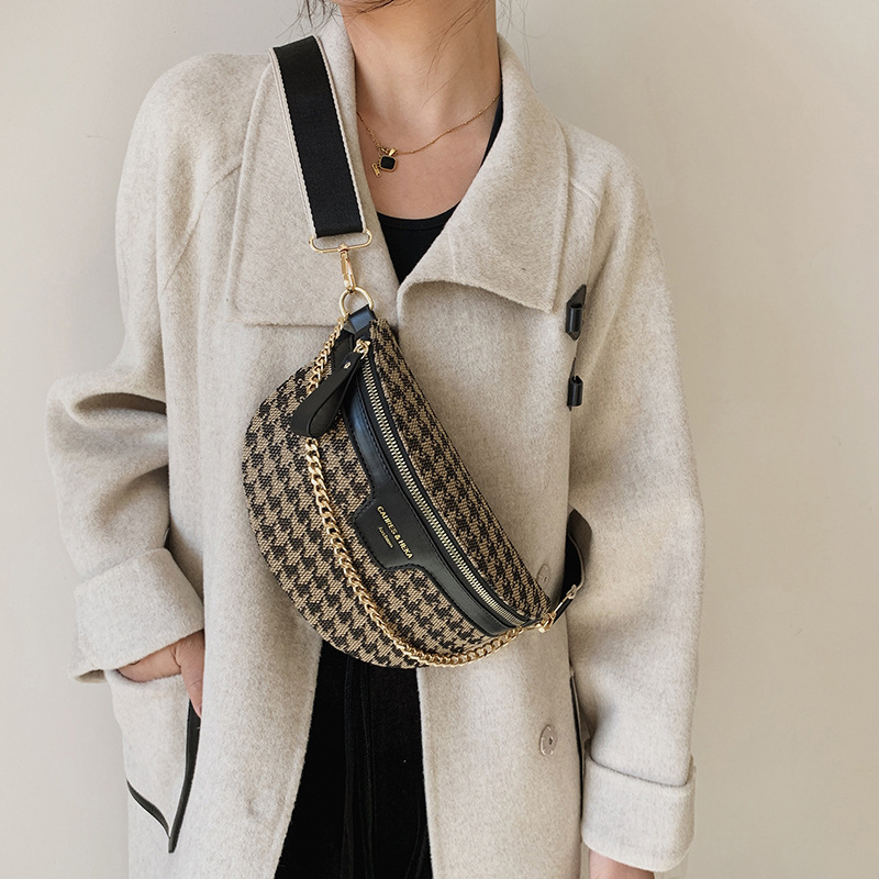 New Fashion Leopard Women Waist Bag Female Phone Purses Ladies Chest Wide Strap Crossbody Shoulder Bags Small Chain Fanny Packs
