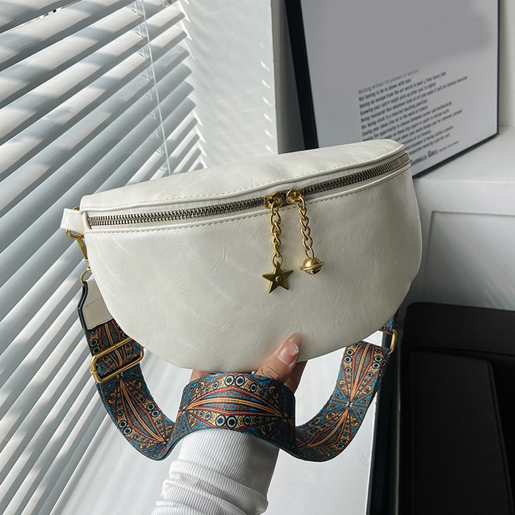 Fashion Women Fanny Pack Wide Strap Vintage Crossbody Bags Female Waist Purse Zipper Portable Leather Waist Bag Shoulder Bag