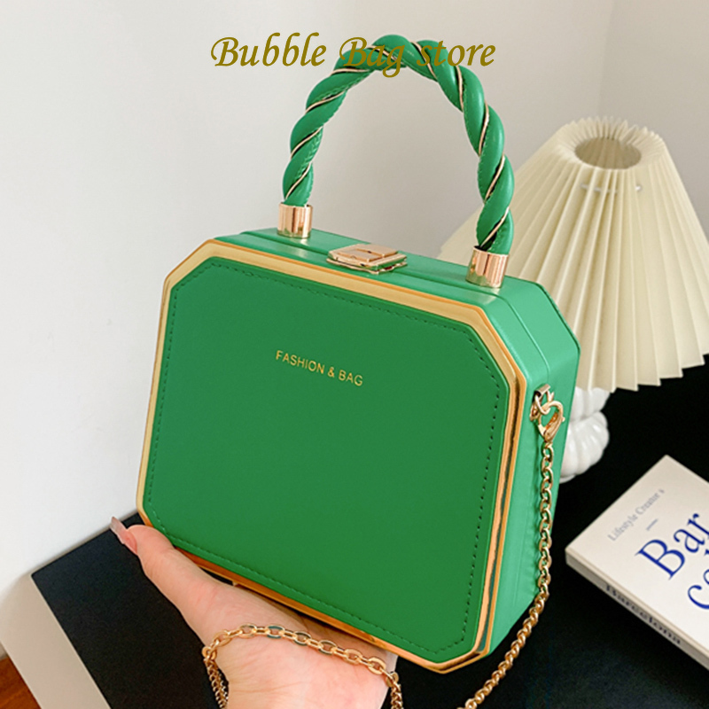 Elegant Women Purple Blue Box Bags Designer High Quality Chain Shoulder Bags Luxury Party Handbag and Purse Crossbody Bag Clutch