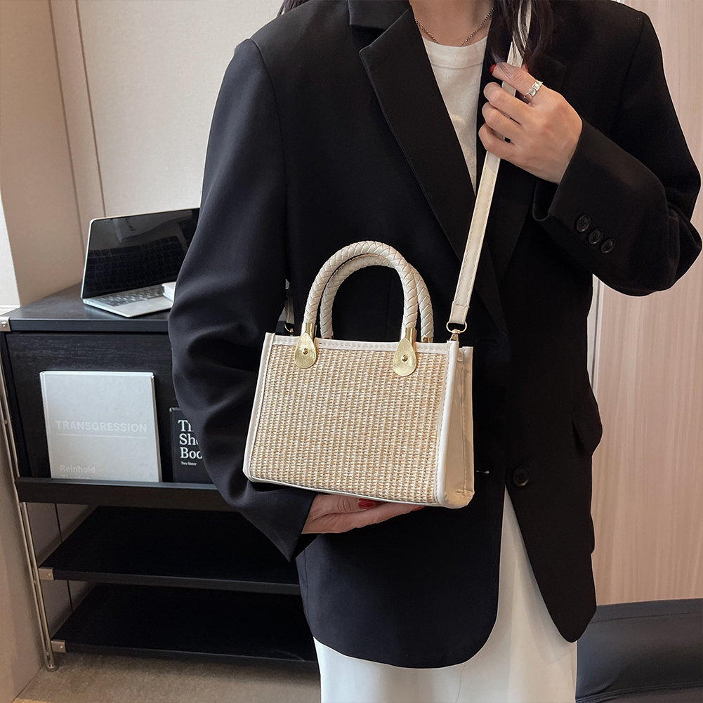 Fashion Woven Straw Shoulder Bag Female Crossbody Messenger Bags for Women 2023 Summer Beach Handbags Tote Travel Shopping Bag