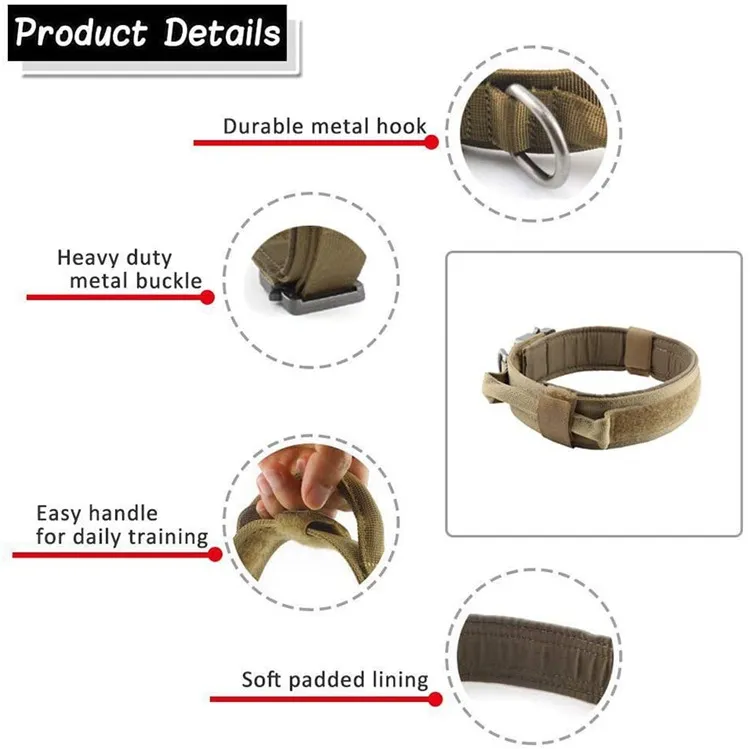 Tactical Dog Harness Collar Leash set No Pull Adjustable Pet Harness Job Training Easy Control Pet Vest Military Service Dog Harness Four Colors Three