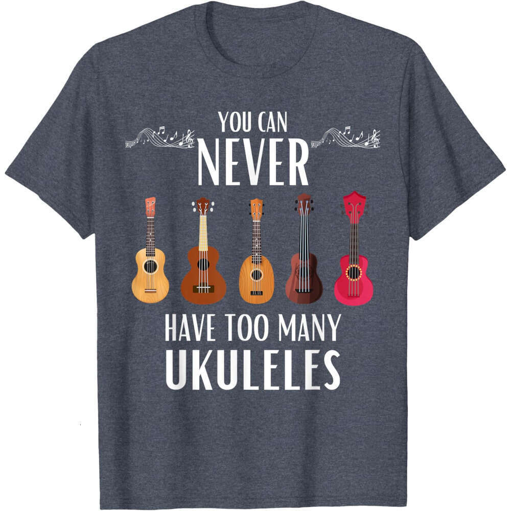 T shirt Mens You Can Never Have Too Many Ukuleles - Funny Ukulele T-Shirt shirts tshirt graphic tee Casual tops summer clothes Short sleeve Free shipp
