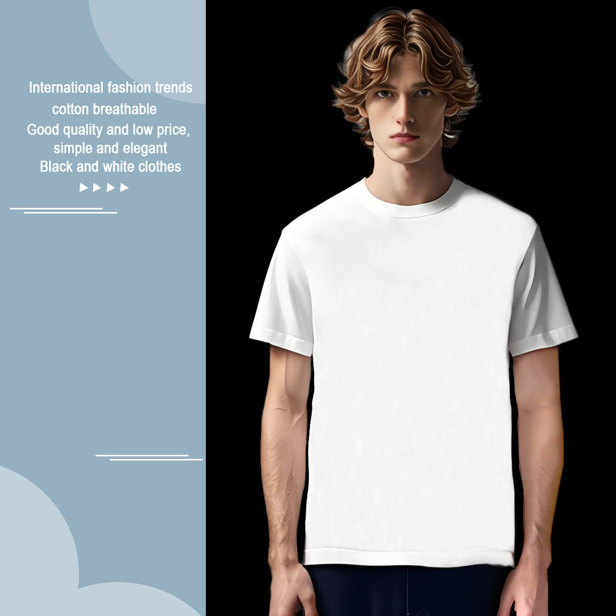 Man T Shirts 230g Cotton Geometric line Sports Casual Breathable Short Sleeve Cartoon Print Men Tshirts Free Shipping Brand Tops Shirt
