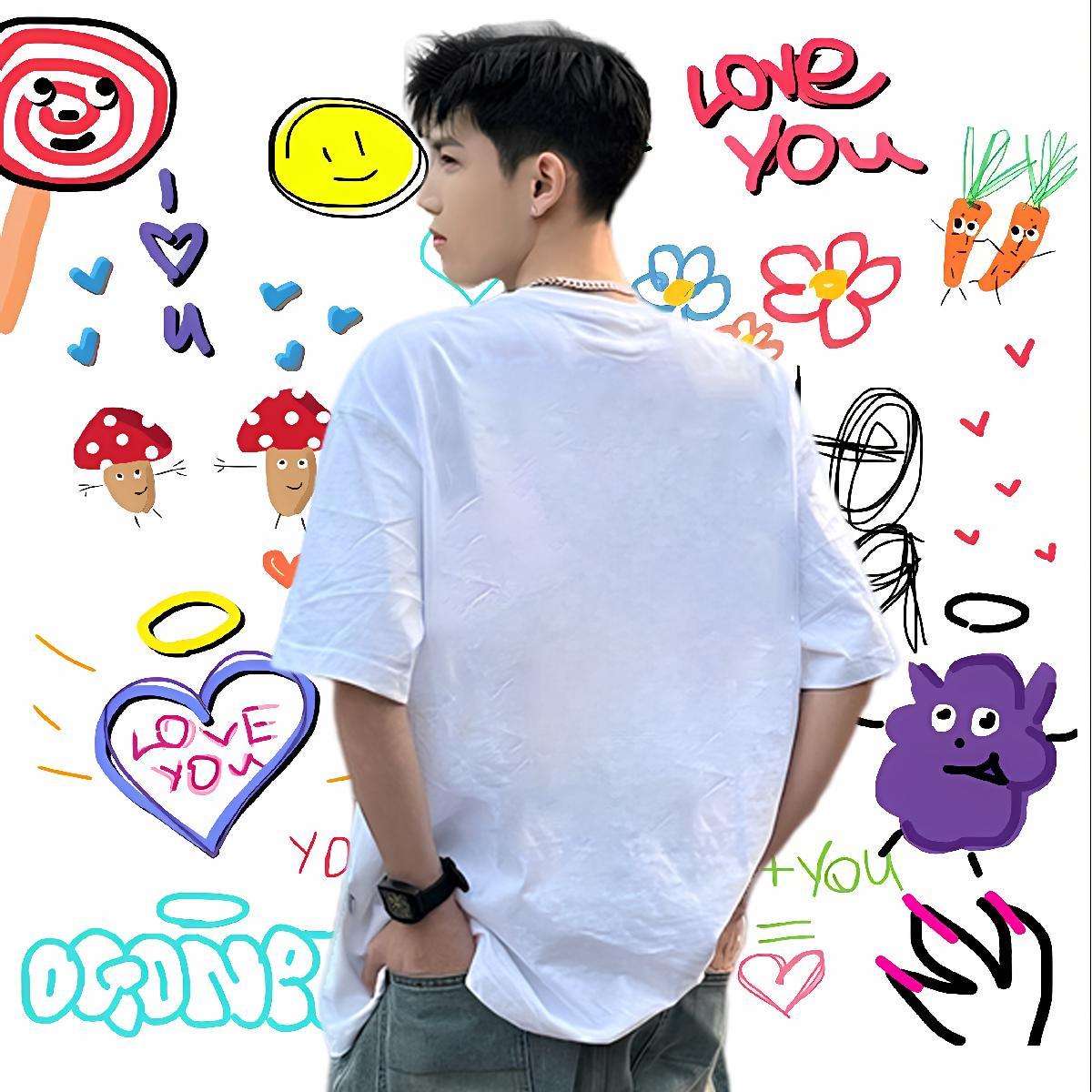 2024 T Shirts Men 230g Pure Cotton monster Street Top Tees Crew Neck Comfortable Mens Tshirts Custom Printing