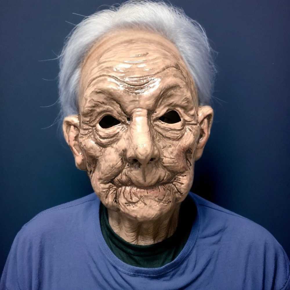 Old Man Mask Lifelike Grandparents Kind Father Halloween Mask Cosplay Props Outdoor Party And Game Performance SuppliesXJ240802