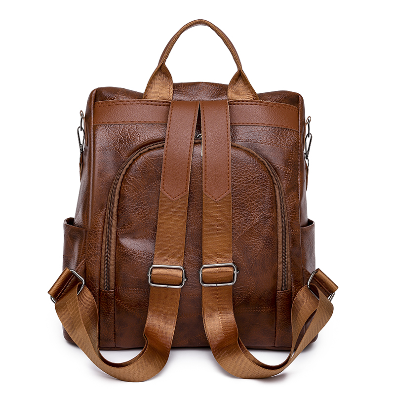 Ladies Anti-Theft Wallet PU Shoulder Fashion Women Satchel Backpack Designer Bag Black Brown