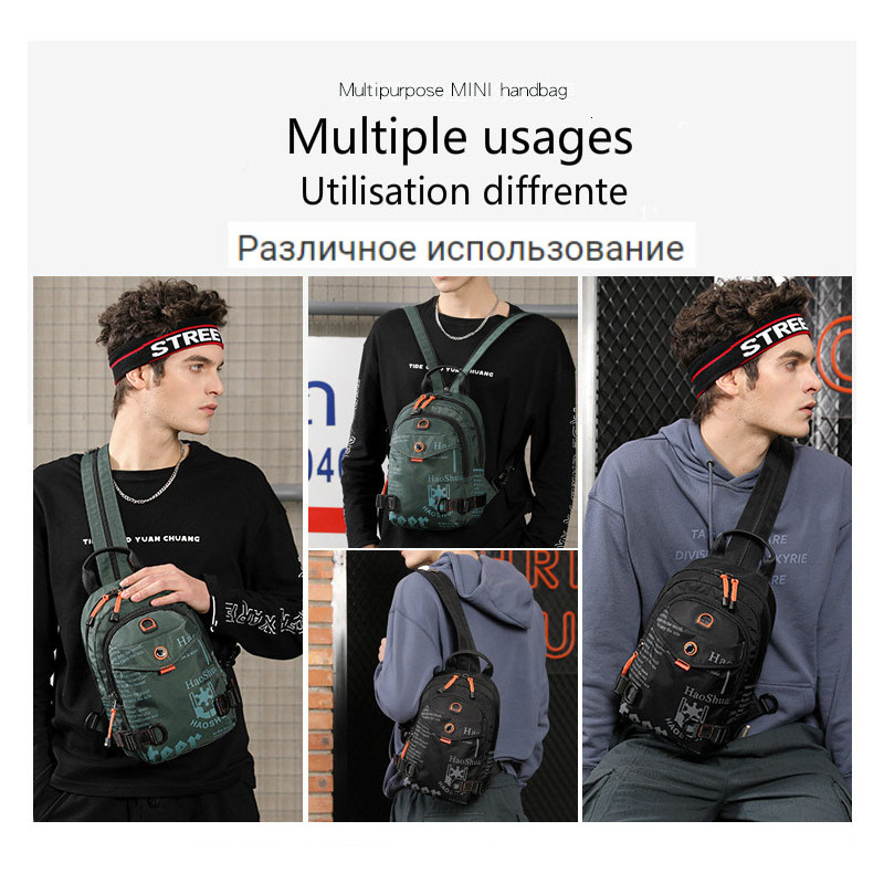 Crossbody Bags for Men Messenger Chest Bag Pack Casual Bag Waterproof Nylon Single Shoulder Strap Pack 2019 New Fashion
