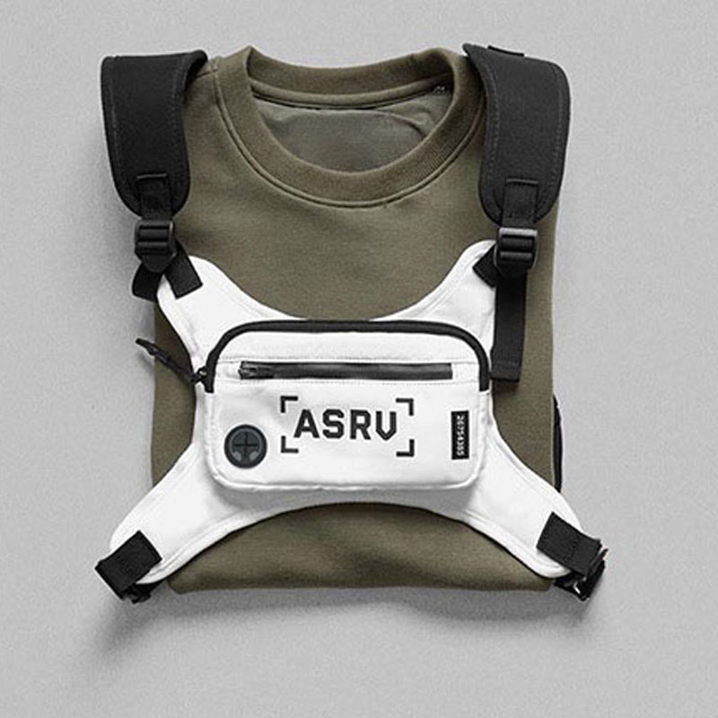 Adjustable Nylon Chest Rig Bag Vest Hip Hop Streetwear Functional Tactical Harness Chest Bags Kanye West Waist Bag Fashion ZY967