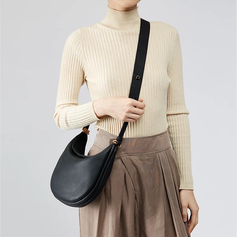 EGCHI Half Moon Bag New Women's Personality Design Casual Shoulder Bags For Women Fashion Armpit Carry On Armpit Bag Handbag