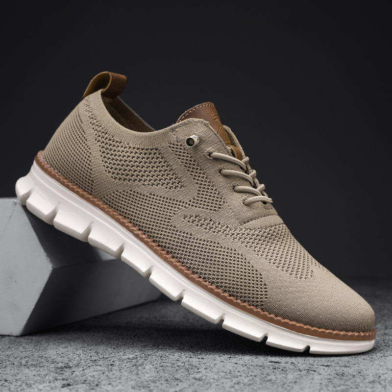 2025 NEW Knit Mesh Sneakers Sport Running Loafers Shoes for Men Breathable Flats High Quality Low Top Casual Tenis Mascuo e ca