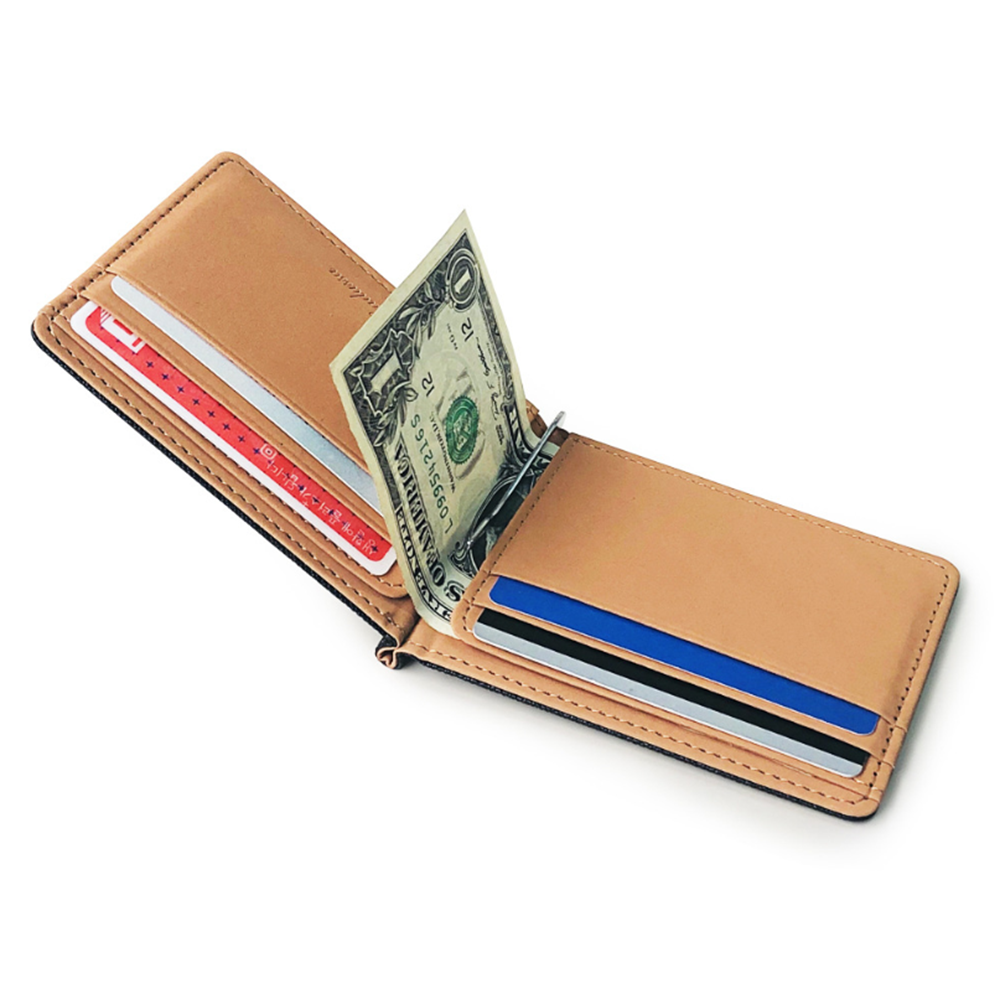 Fashion Men Wallet Short Skin Wallets Purses PU Leather Money Clips Sollid Thin Wallet Men Purse ID Credit Card Cash Holder