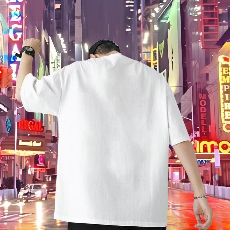 Classic Casual Man T Shirts 230g 100% Cotton cat High Street Hip Hop Tops O Neck Short Sleeves Brand Tshirts Custom Print Oversized