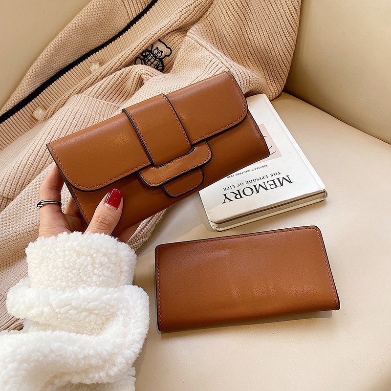 Women Trifold Wallets and Purses Vintage Women Long PU Leather Wallet Female Clutch Purse Hasp Female Phone Bag Girls Card Bags