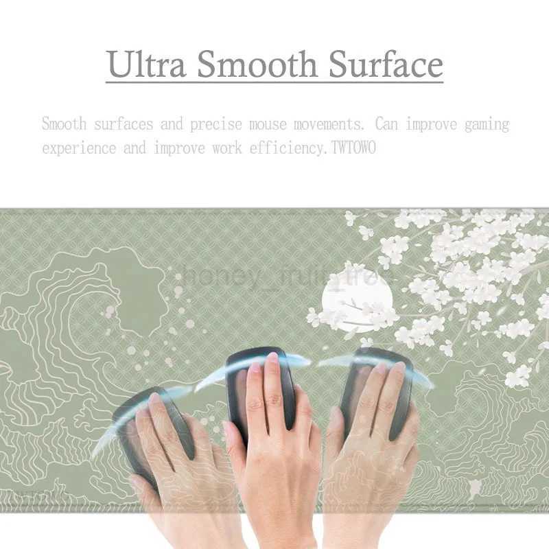 Japanese Waves Sakura Mouse Pad Gamer XL Custom Large Computer Home Mousepad XXL Playmat Natural Rubber Non-Slip Gaming laptopM240802