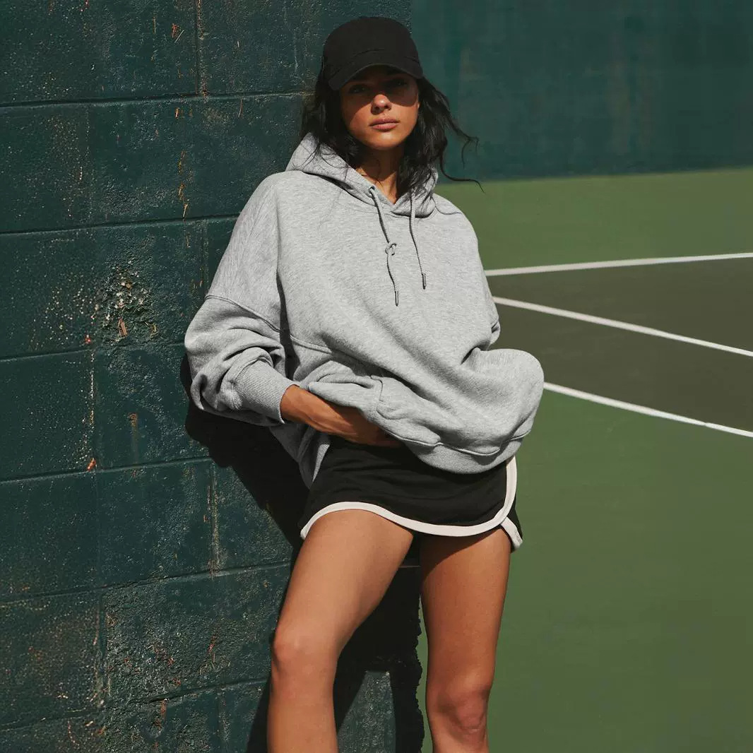 2024 New Loose Trendy Brand Pullover Long sleeved Shirt with Drawstring Hooded Hoodie Baseball Suit Women's High Grade Feeling