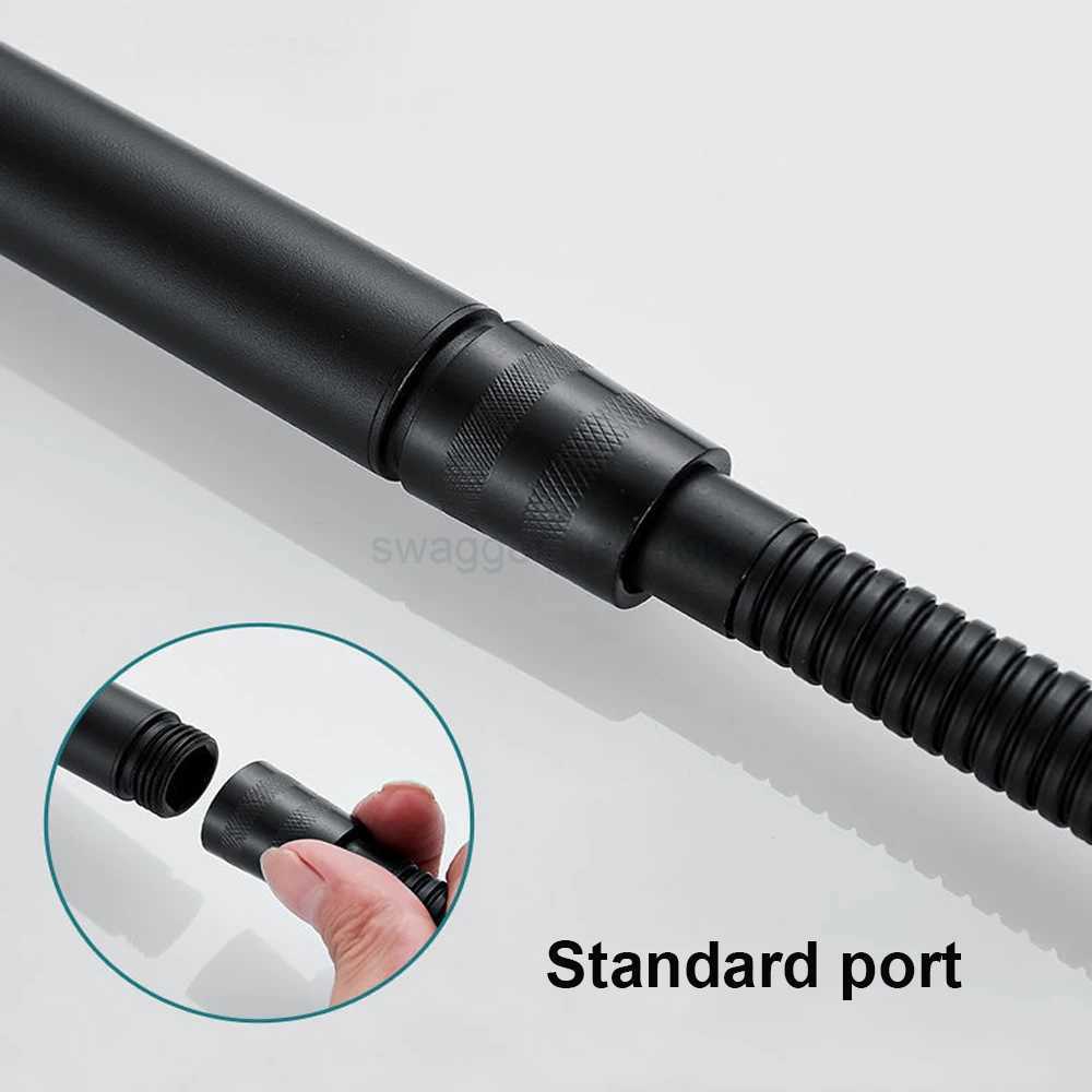 Black Stainless Steel Shower Head High Pressure Handheld Sprayer Water Saving Nozzles Filter Showerhead Bathroom AccessoriesXJ240802