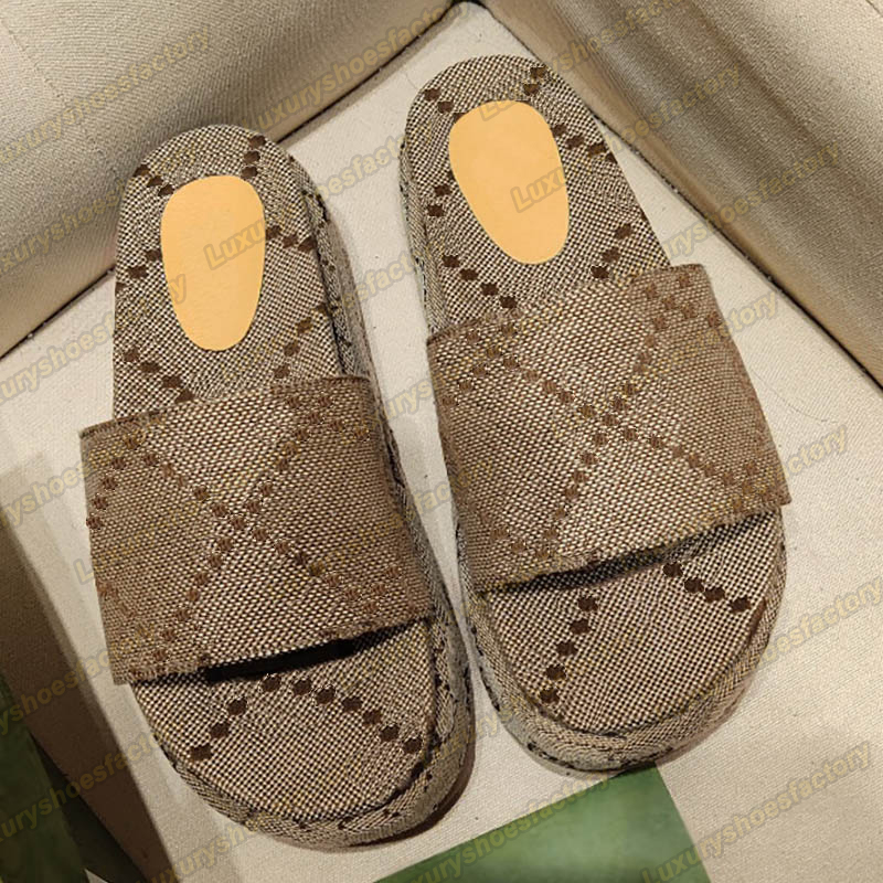 women slippers embroidered Ladies slides double Hollow Platform Sandals famous designer women Platform slippers for women Slide Luxury wedges Flip Flops